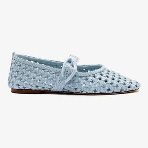 Larroude Sky Blue Woven Loafers